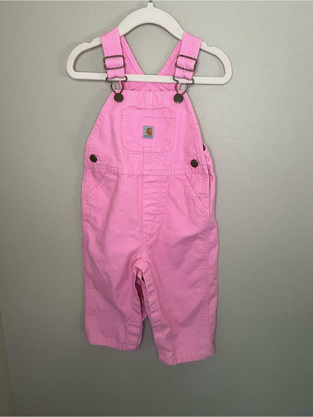 Carhartt Pink Toddler Overalls with Front Pocket